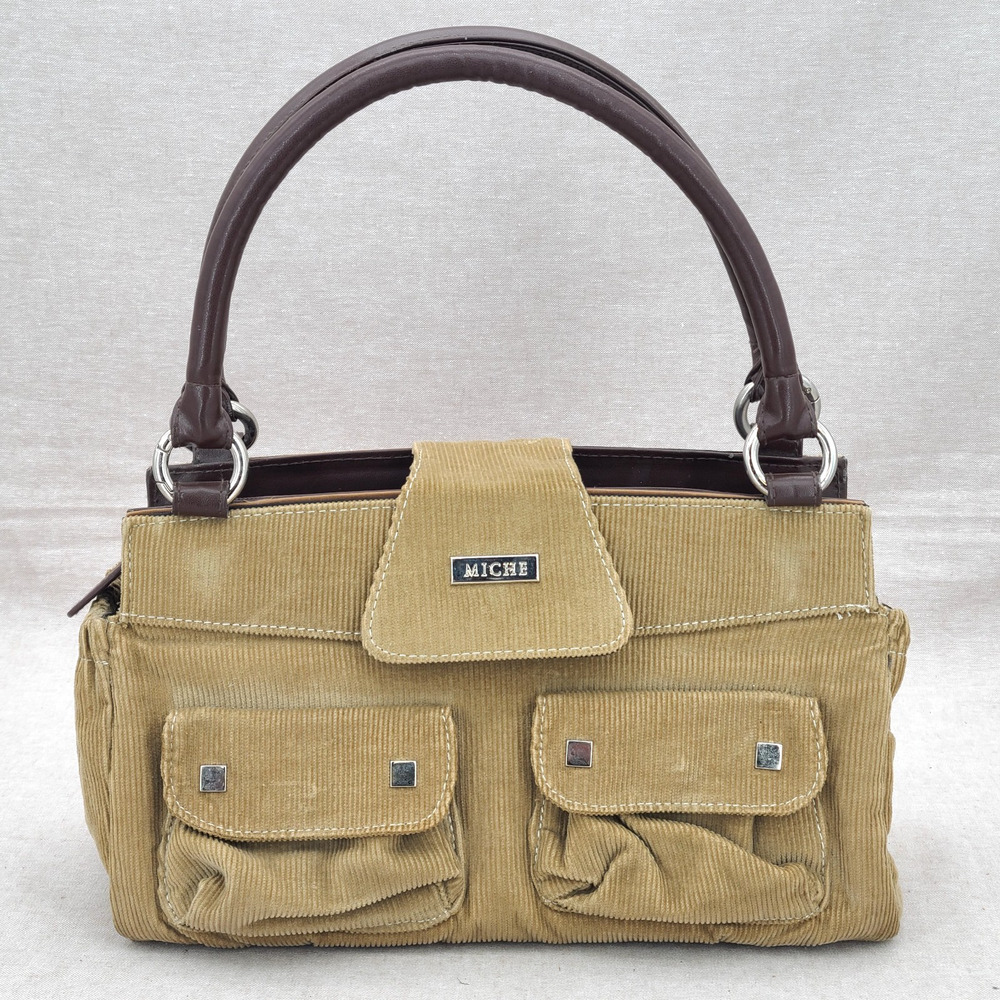 Miche Classic Base Bag Purse Brown 6068 w/ Corduroy Tan Shell